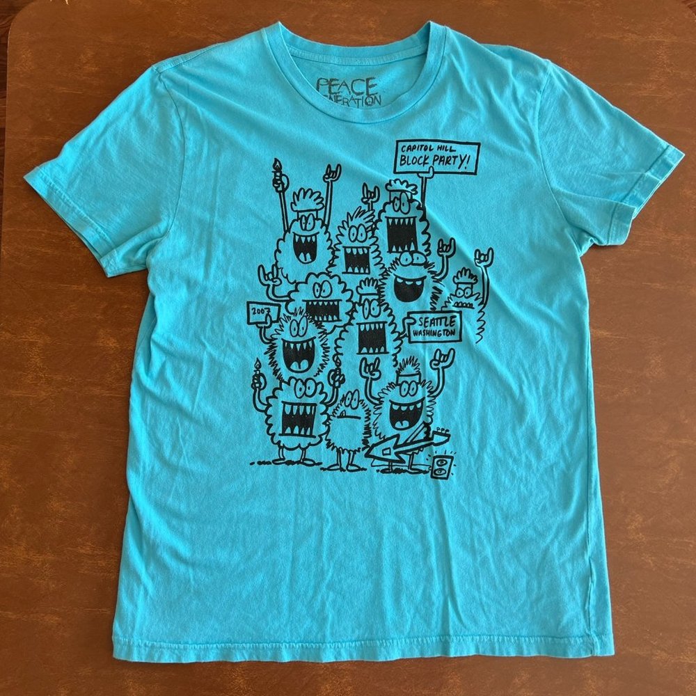 Peace Generation Seattle WA 2007 Capitol Hill Block Party retro vintage t-shirt